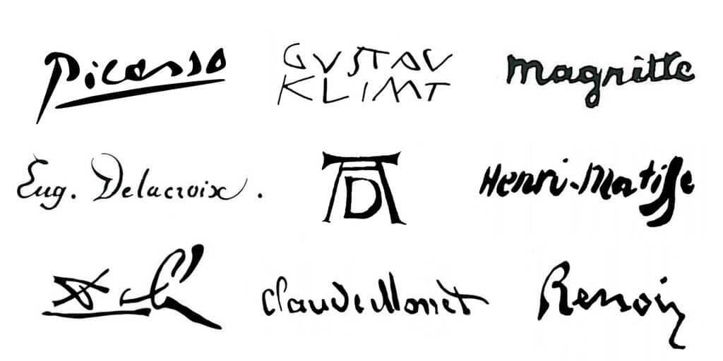 Artist signatures